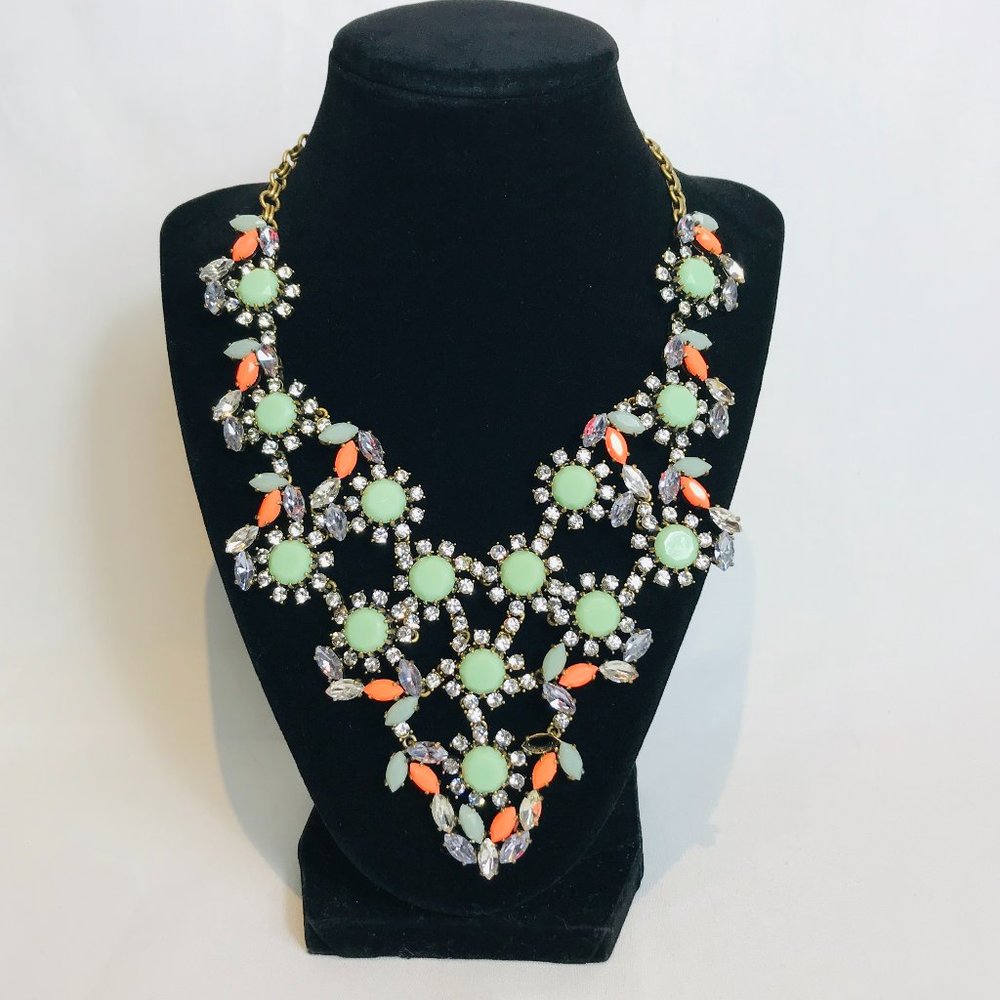 Designer = J.Crew Multi -color Bib Statement Necklace #9